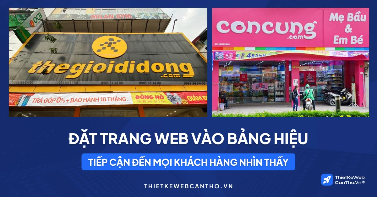 đặt trang web vào bảng hiệu
